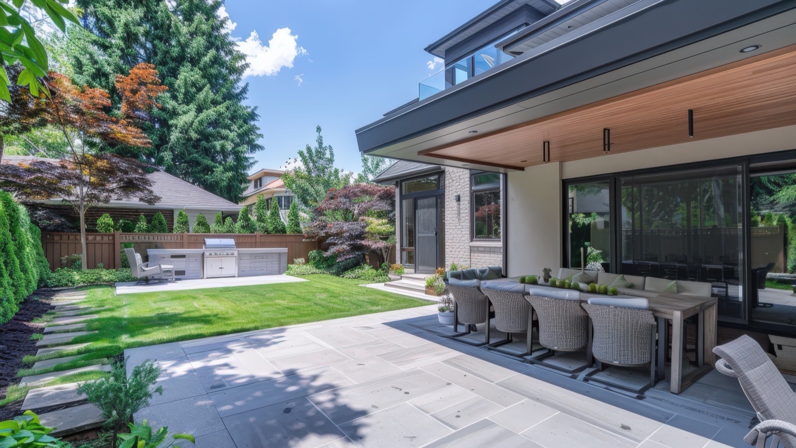Brick and stone masonry work on a Long Island home