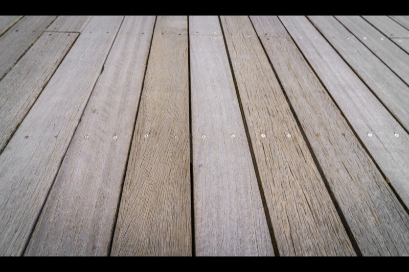 Natural wood deck with visible grain
