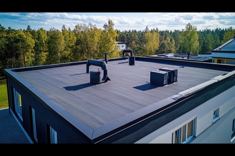 EPDM rubber membrane flat roof
