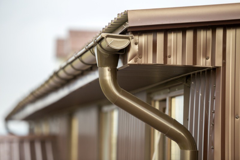 Copper gutters on a home