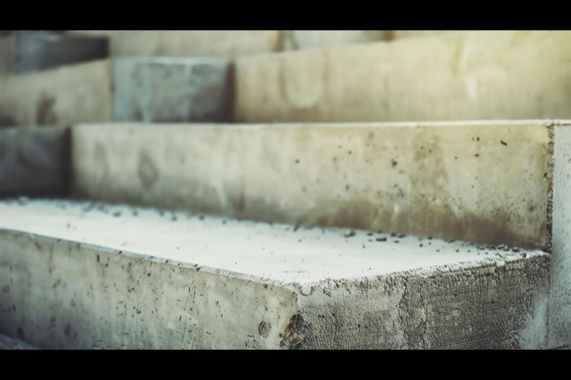 Concrete steps being resurfaced