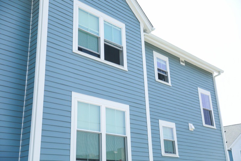 Composite siding on a modern home